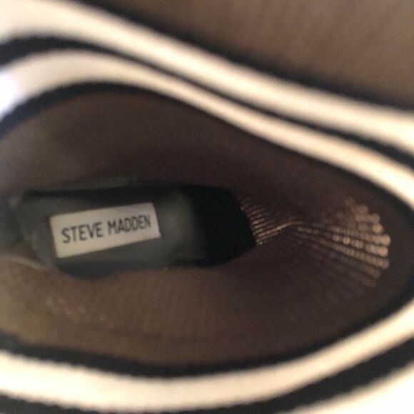 Steve Madden streetwear century green sock boots stiletto heels striped pointed - Picture 8 of 8